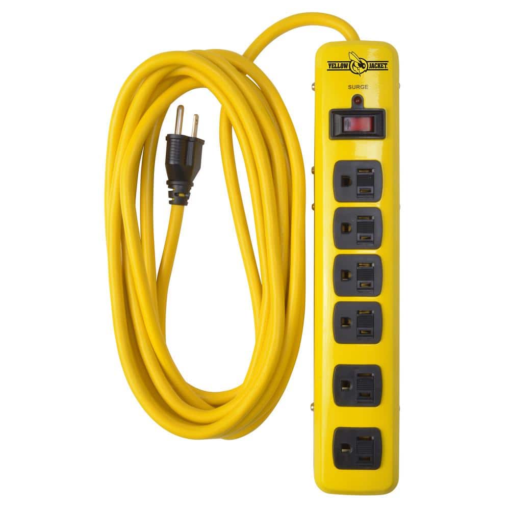 Yellow Jacket 15 ft. 6-Outlet 1,440-Joule Surge Protector Power Strip  51380001 - The Home Depot