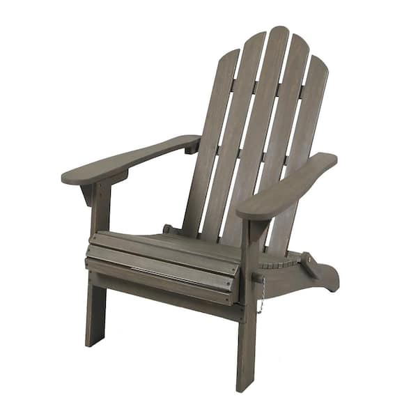 Tidoin Classic Gray Foldable Wood Adirondack Chair