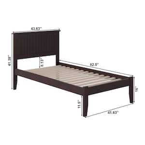 Nantucket Espresso Twin XL Platform Bed with Open Foot Board