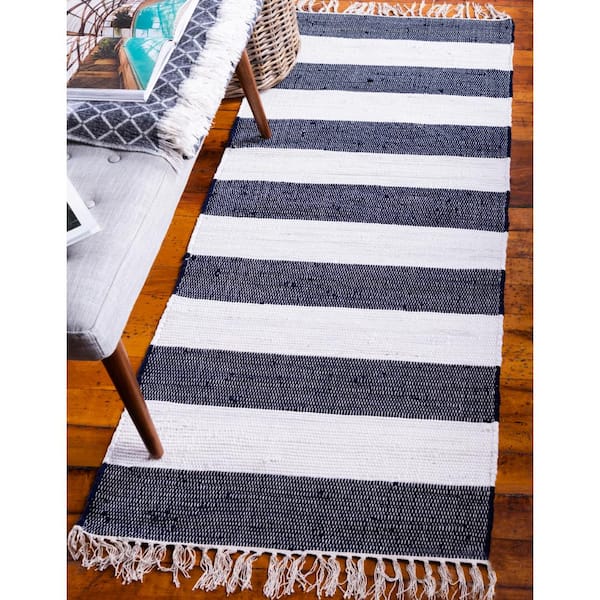 Lorelei Navy/Ivory 3 ft. x 6 ft. Striped Runner Rug