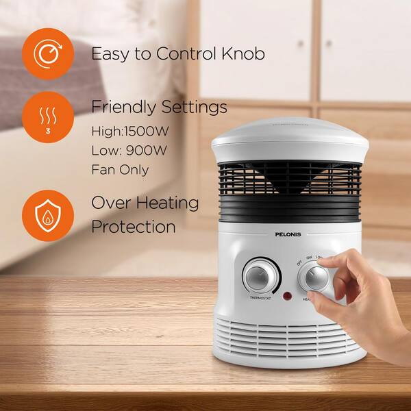 Pelonis 1500-Watt 360° Surround Fan Heater PSH17PF2HDB - The Home Depot