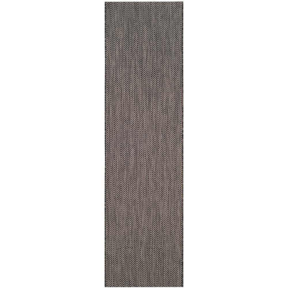 R068022 Rug SAFAVIEH Courtyard Black/Beige 2 ft. x 22 ft. Indoor/Outdoor Runner Rug ...
