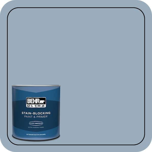 BEHR ULTRA 1 qt. #S510-3 Ombre Blue Extra Durable Satin Enamel Interior Paint & Primer