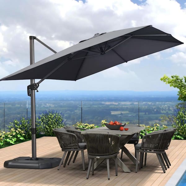 11.5 patio umbrella PURPLE LEAF Outdoor 11 Feet Round for Pool Beige crank lift Treasure Garden 11 ft