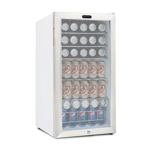 Teamson Kids 17 in. 62 (12 oz.) Can Cooler 1.6 cu. ft. Beverage Cooler  Fridge Stainless steel with Lock BR-062WS - The Home Depot