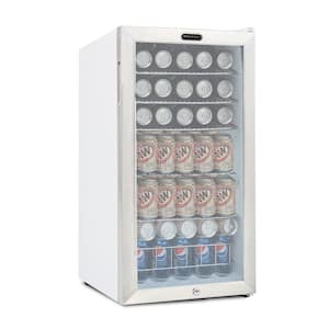 17 in. 120 (12 oz.) Can Cooler 3.1 cu. ft. Mini Refrigerator in White with Lock