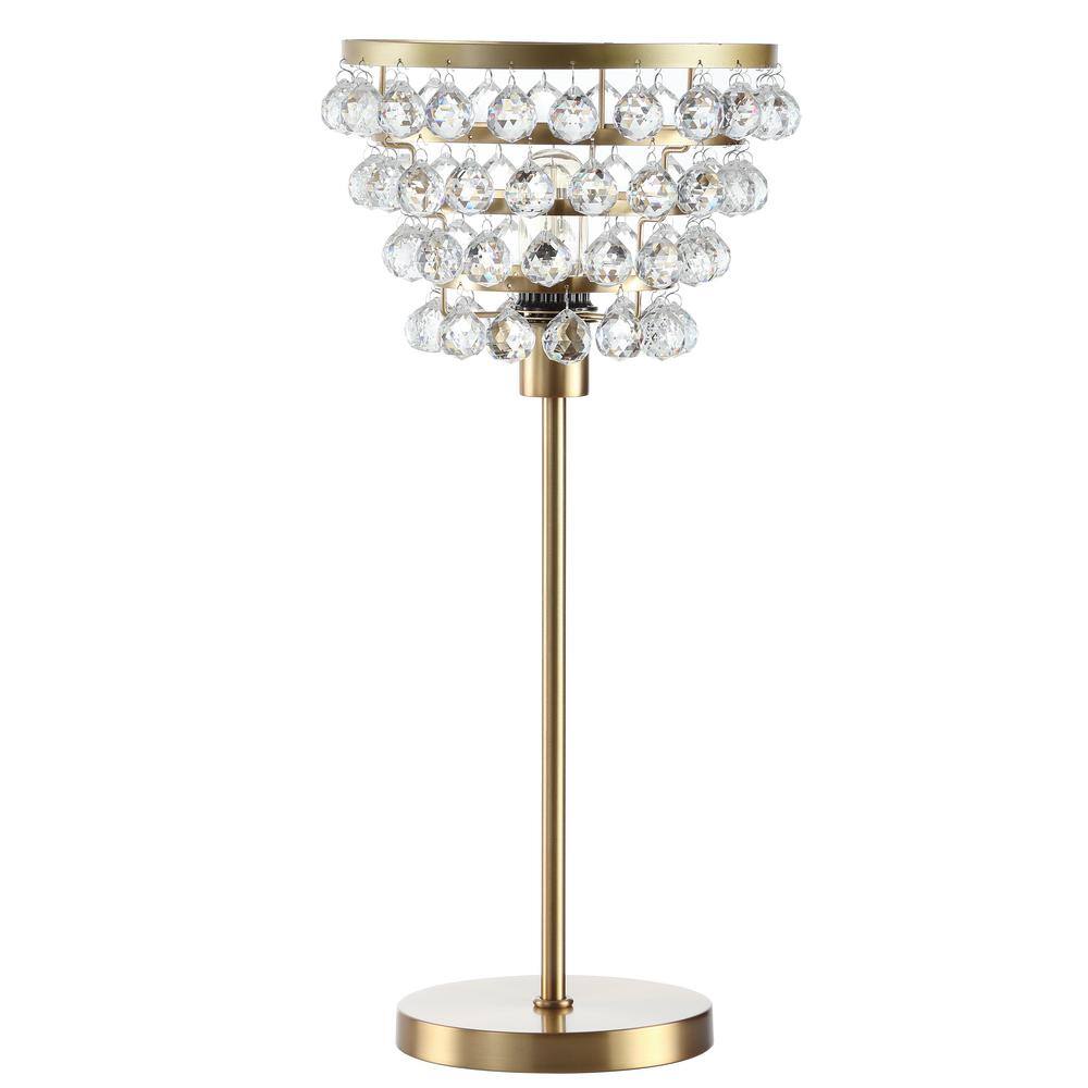 Buckingham 25" Brass Gold Crystal Chandelier Table Lamp
