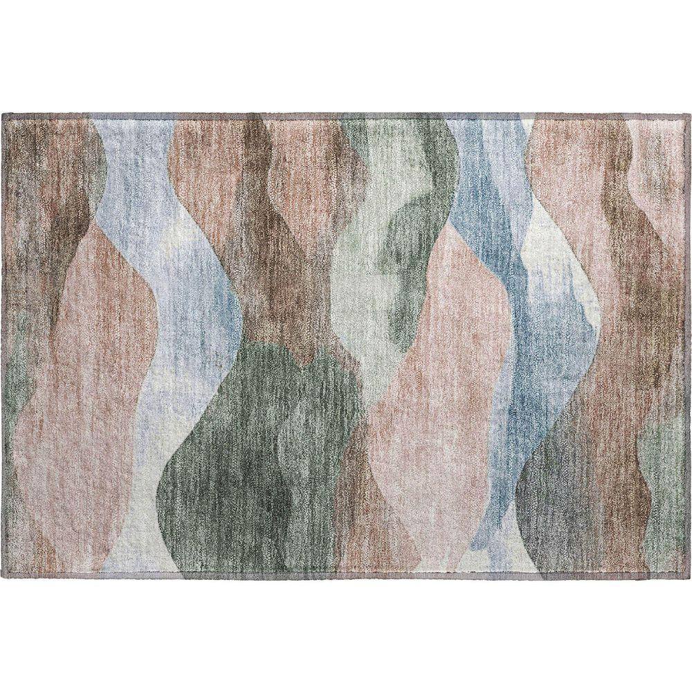 Sm Homes Rug Addison Rugs Mayfield Premium Machine Washable Abstract AMF1966 Salmon ...