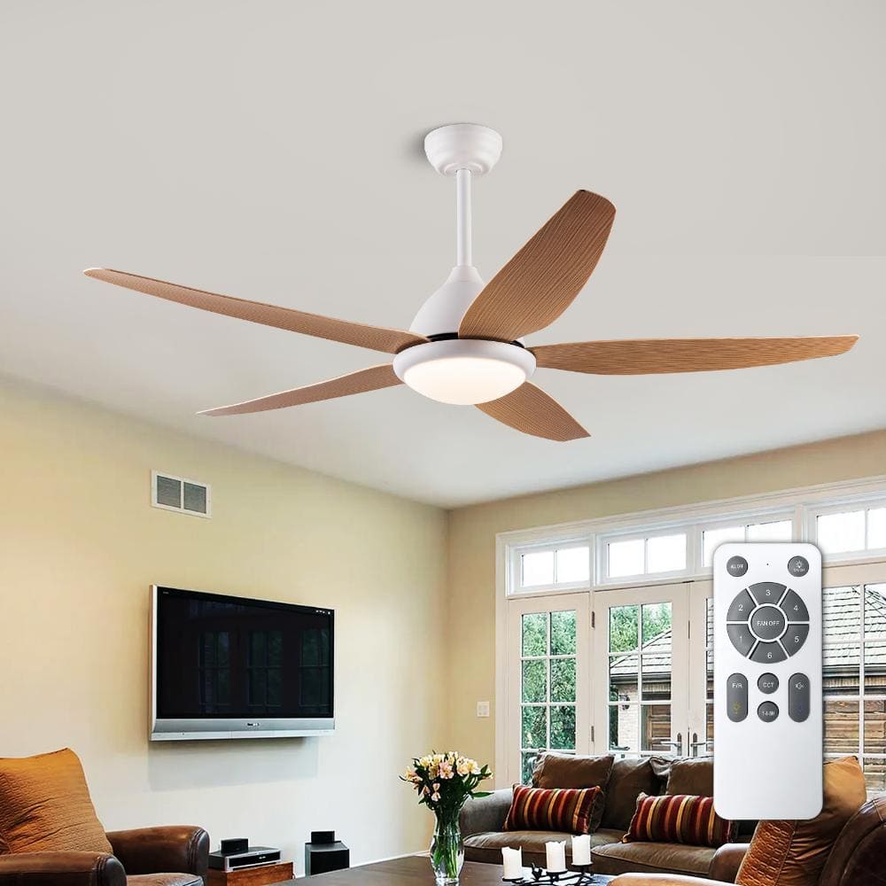 56 in White Outdoor Ceiling Fan Lights with Remote Control, 5 ABS Blades, 6 Speed Reversible DC Motor price history on PriceWatchPro