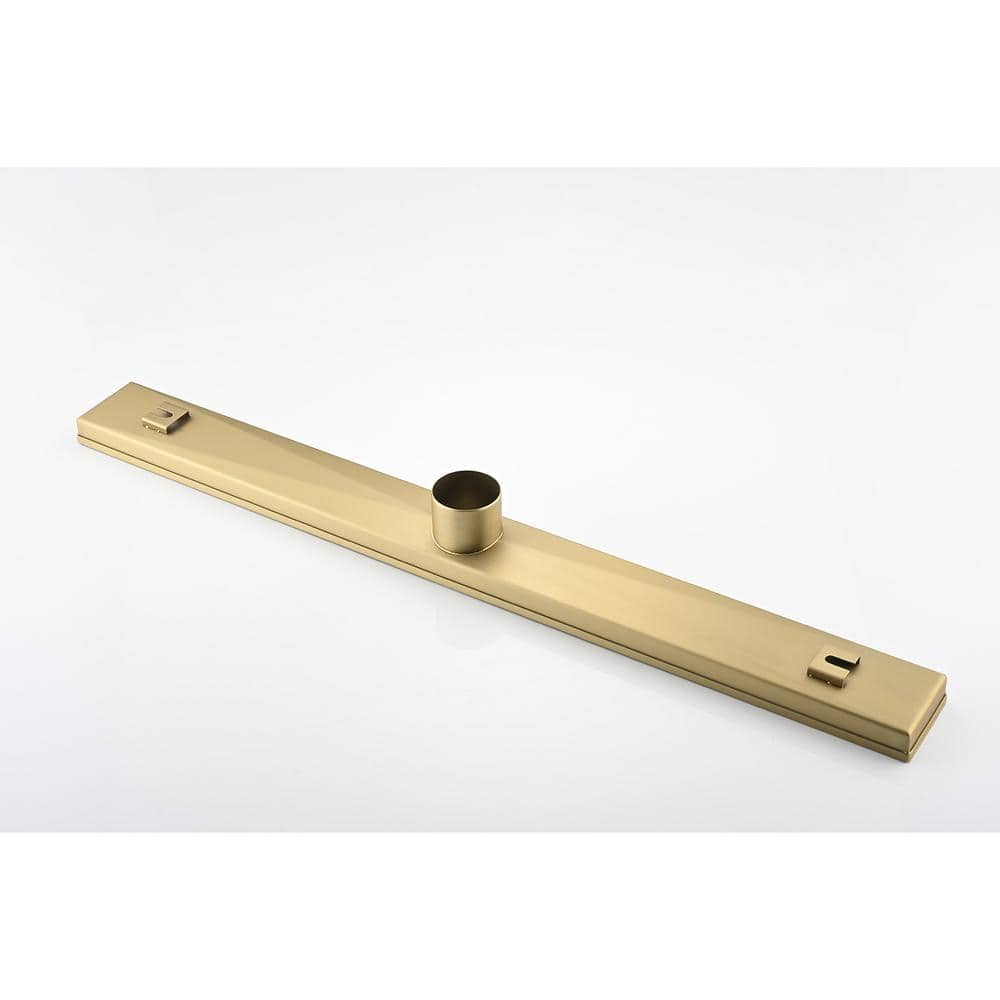 28-Inch Brushed Gold Stainless Steel Linear Shower Drain
