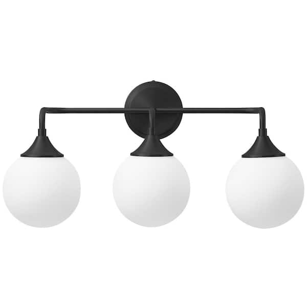 Deyidn 22.44 in. Vanity Light 3-Light with Milk White Glass Shade, Suitable for Bathrooms, Kitchens, Powder Rooms, etc.