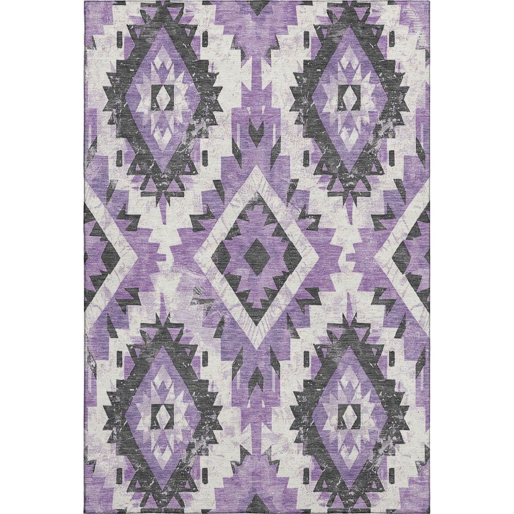 Mayfield Premium Machine Washable Abstract AMF1878 Purple 5 ft. x 7 ft. 6 in. Area Rug price history on PriceWatchPro