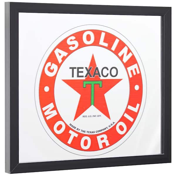 Texaco Gasoline Black 13. 5in W x 15. 5in H Vintage Square Accent Framed Mirror