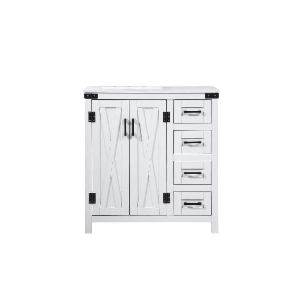 Timeless Home 19 in. W x 32 in. D x 34 in. H Bath Vanity in White with Ivor