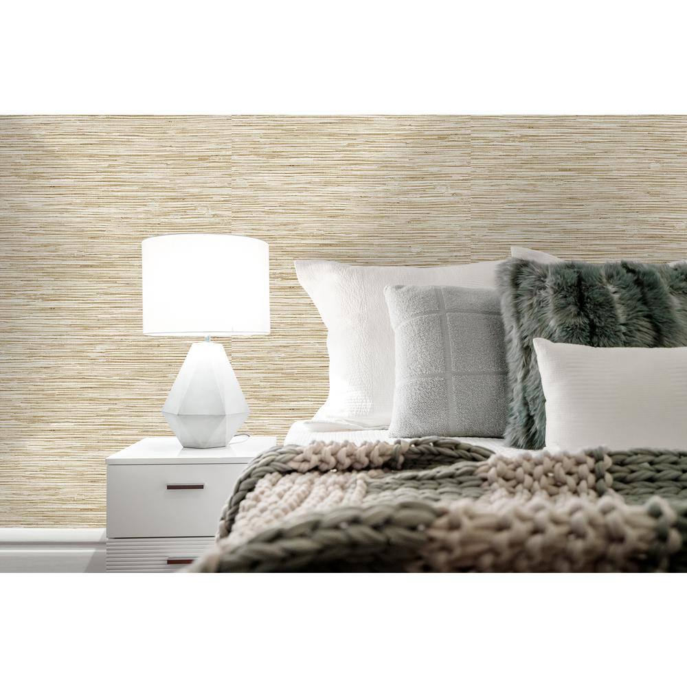 Neutral Hemp Faux Grasscloth Peel and Stick Wallpaper