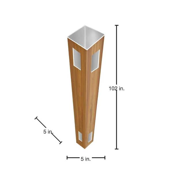 Barrette Outdoor Living 5 in. x 5 in. x 8-1/2 ft. Cypress Vinyl Fence Corner Post