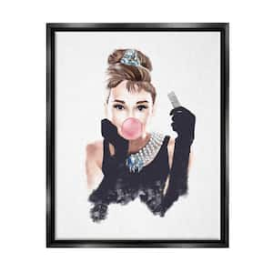 Breakfast at Bubblegum Famous Fashion Icon Portrait by Ziwei Li Floater Frame People Wall Art Print 25 in. x 31 in.