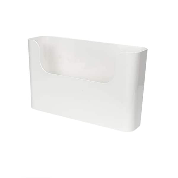 White 10 in. x 6 in. Plastic Wall Mounted Magazine Rack