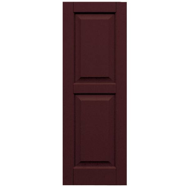 Winworks Wood Composite 15 in. x 43 in. Raised Panel Shutters Pair #657 Polished Mahogany