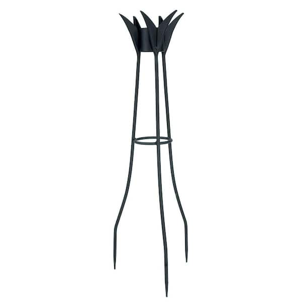 Gazing Globe Ball Stand, Spiked, 34 in. Tall Black Powder Coat Finish