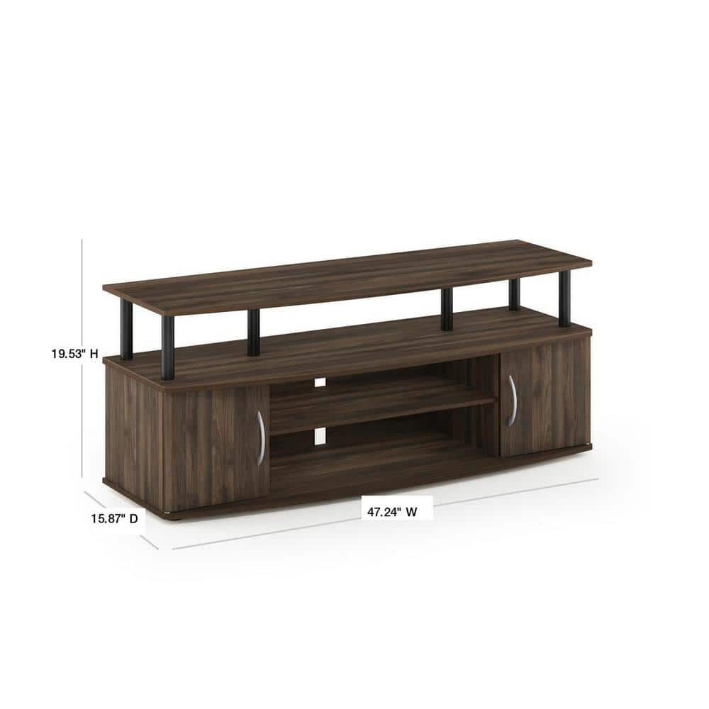 Columbia Walnut and Black Large TV Stand with Storage