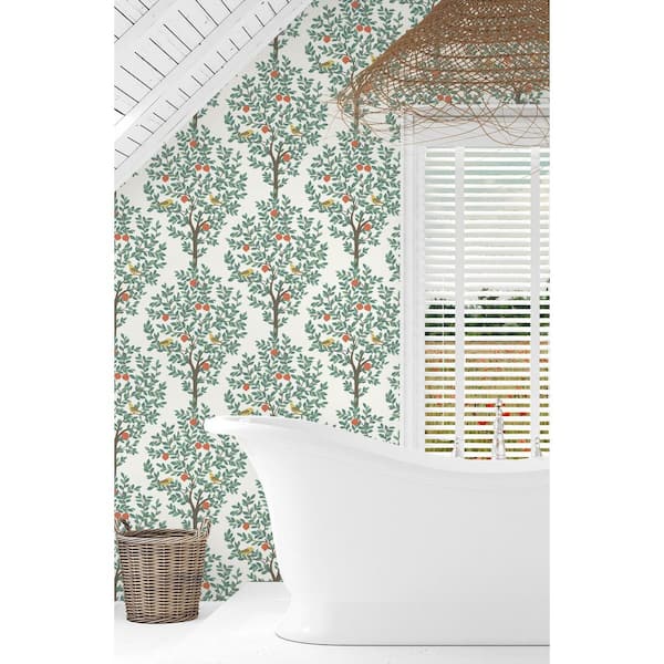 31.35 sq. ft. Juniper Fruit Tree Vinyl Peel and Stick Wallpaper Roll