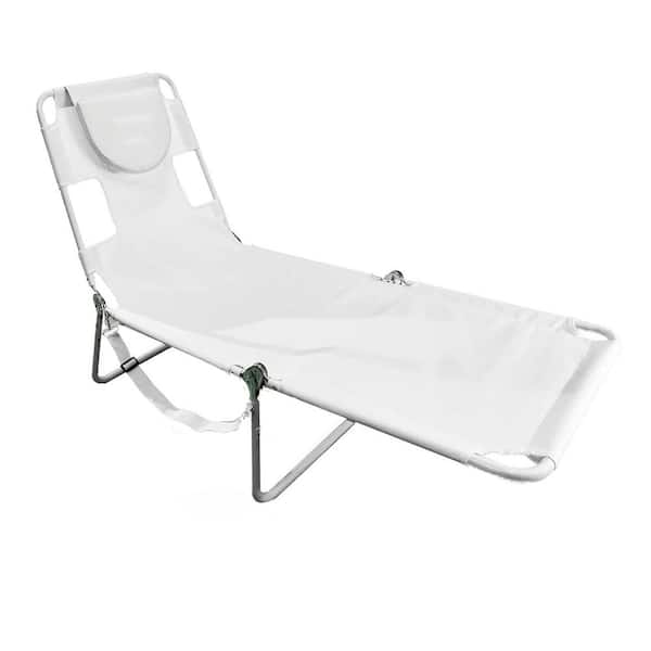 White Metal Outdoor Lounge Chair