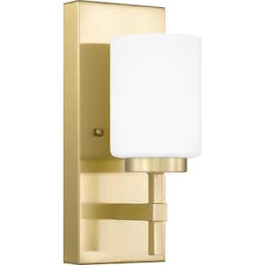 Wilburn 4.75 in. 1-Light Satin Brass LED Vanity Light