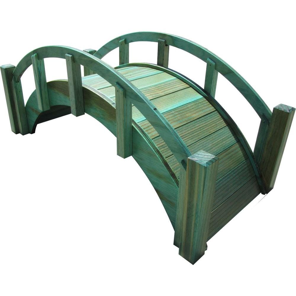 25 in. Miniature Japanese Wood Garden Bridge - Treated