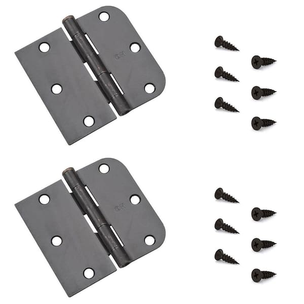 Onward 3-11/16 in. x 3-1/2 in. Oil-Rubbed Bronze Full Mortise Combination Butt Hinge with Removable Pin (2-Pack)