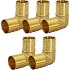 1 in. x 1 in. Brass Male Sweat x Pex Barb 90-Degree Elbow Pipe Fitting (5-Pack)