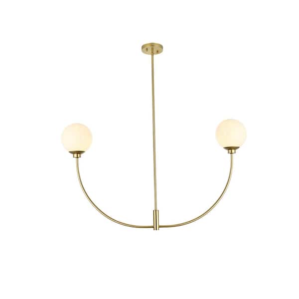 Unbranded 36 in. Home Living 2-Light Chrome Chandelier with No Bulbs Included