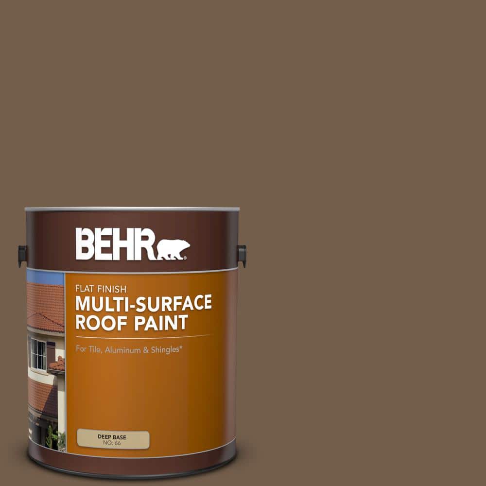 1 gal. #MS-46 Chestnut Brown Flat Multi-Surface Exterior Roof Paint