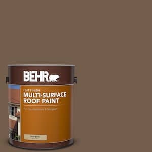 1 gal. #MS-46 Chestnut Brown Flat Multi-Surface Exterior Roof Paint