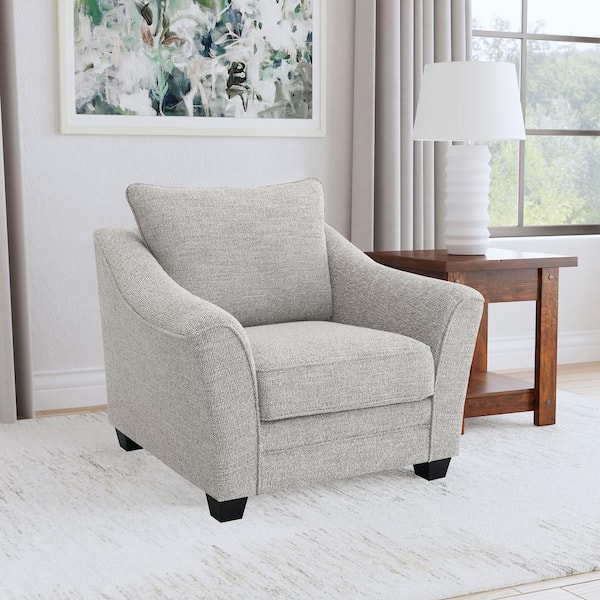 Tomkins Light Grey Boucle Upholstered Flared Arm Chair