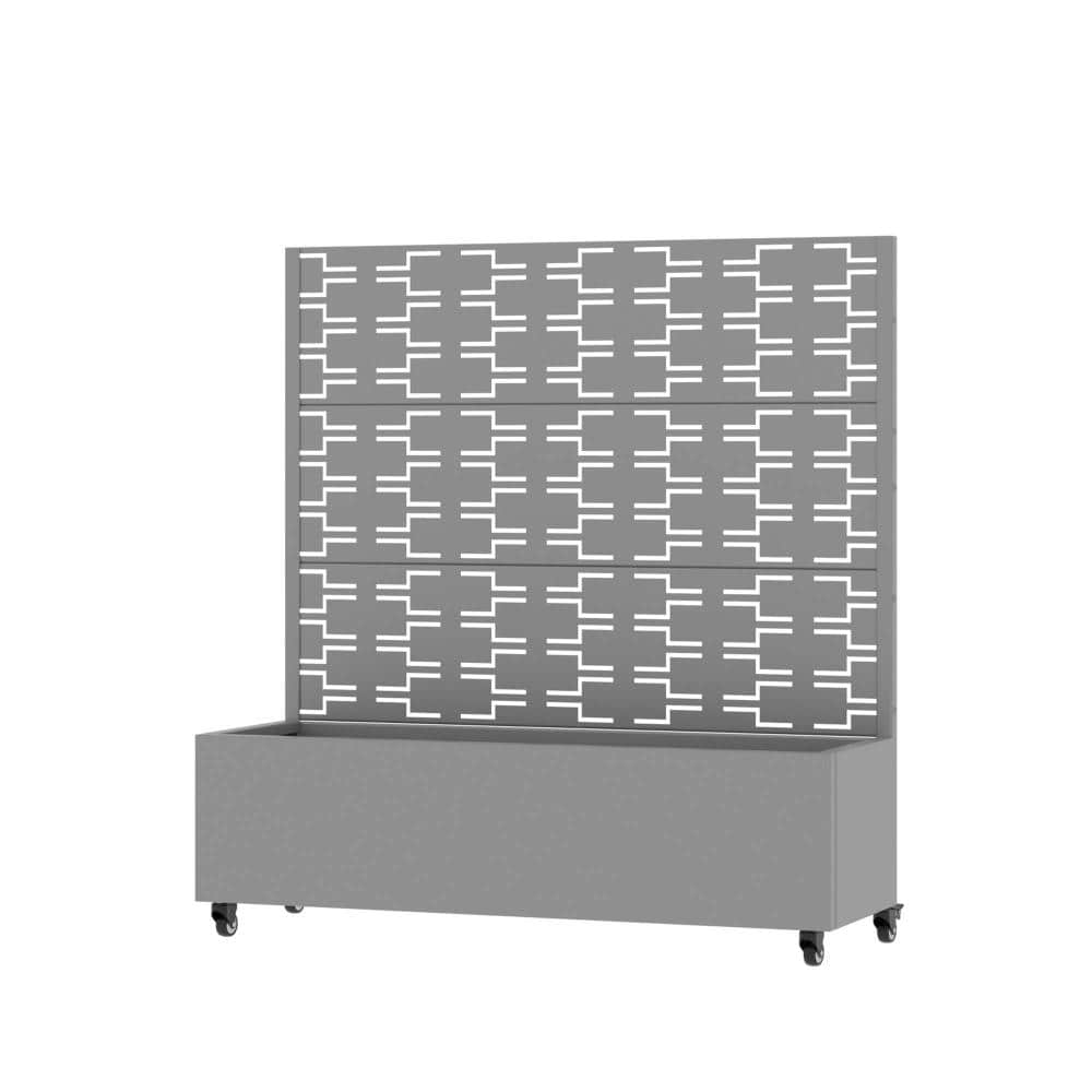 47 in. H x 47 in. W Gray Planter Box Metal Privacy Screen Garden Bed with Trellis for Climbing Plants price history on PriceWatchPro