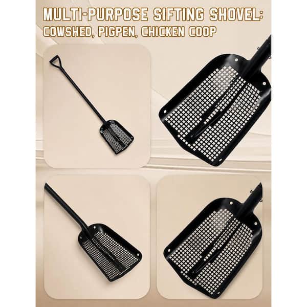 Misopily 26-48 in. Metal Adjustable Handle Steel Shovel with D