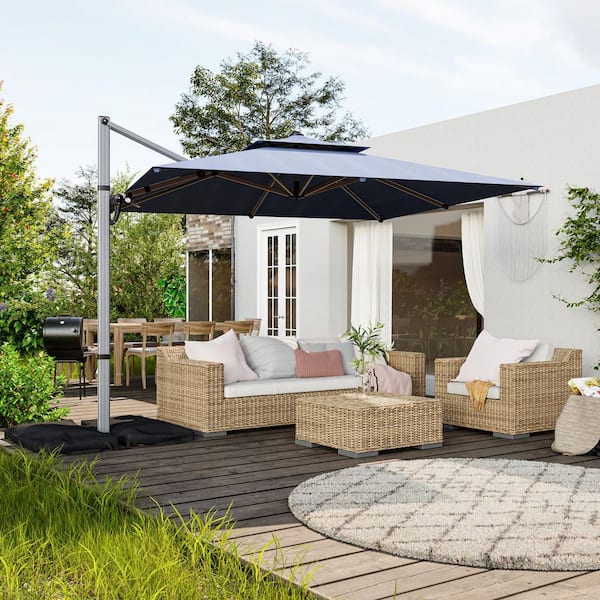 8 foot rectangular patio umbrella Treasure Garden 8x10 ft Outdoor (Rectangular, High-Perf Holds approximately 120 lbs of wet sand for foundational stability Aynova 8 ft. x 8