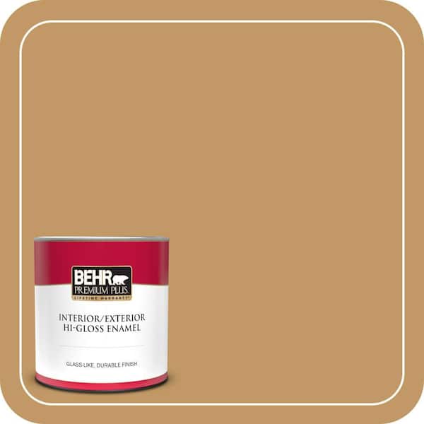 BEHR PREMIUM PLUS 1 qt. #310F-5 Donegal Tweed Hi-Gloss Enamel Interior/Exterior Paint & Primer