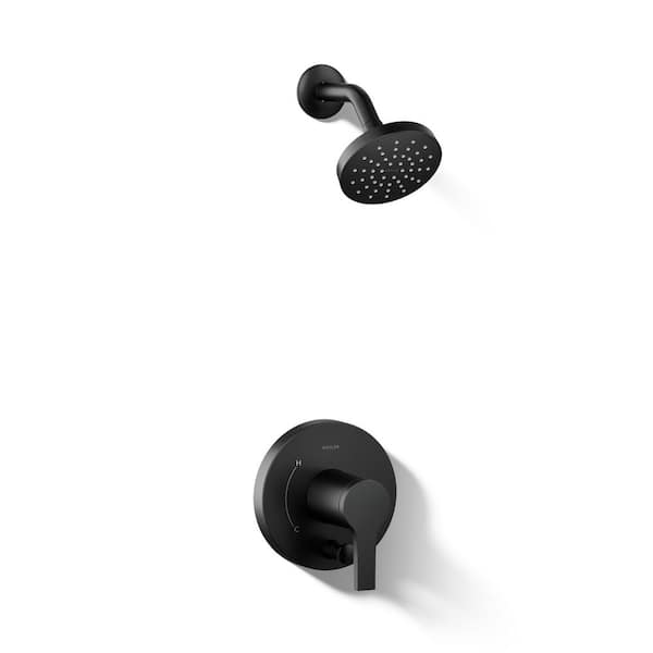 Elate 1-Handle Wall Mount Shower Trim Kit In Matte Black (Valve Not Included)