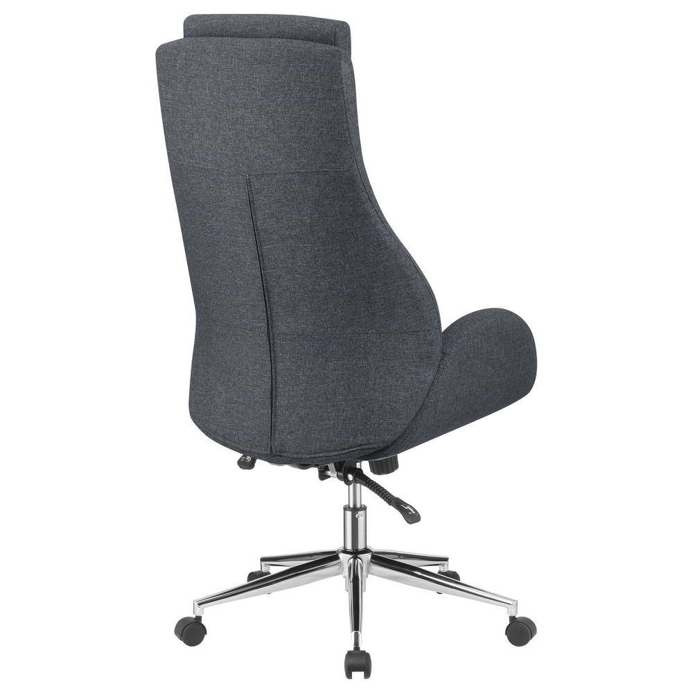 Gray Leatherette and Fabric High Back Executive Chair with Adjustable Arms