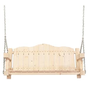 Homestead 52 in. W 2-Person Unfinished Pine Wood with Chains, Ready to Finish