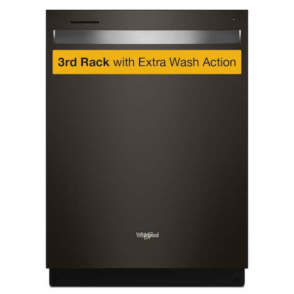 Whirlpool 24 in. in Fingerprint Resistant Black Stainless Dishwasher with 3rd Rack
