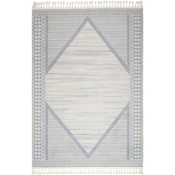 nuLOOM Gemma Modern Diamond Medallion Beige 10 ft. x 13 ft. Area Rug