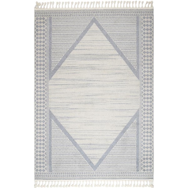 nuLOOM Gemma Modern Diamond Medallion Beige 5 ft. x 8 ft. Area Rug