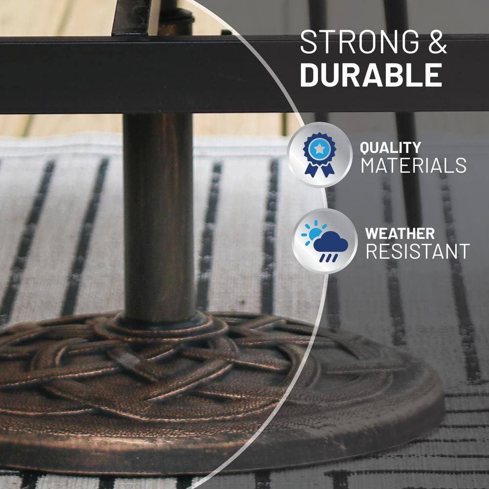 Bronze Cast Stone Round Patio Umbrella Base