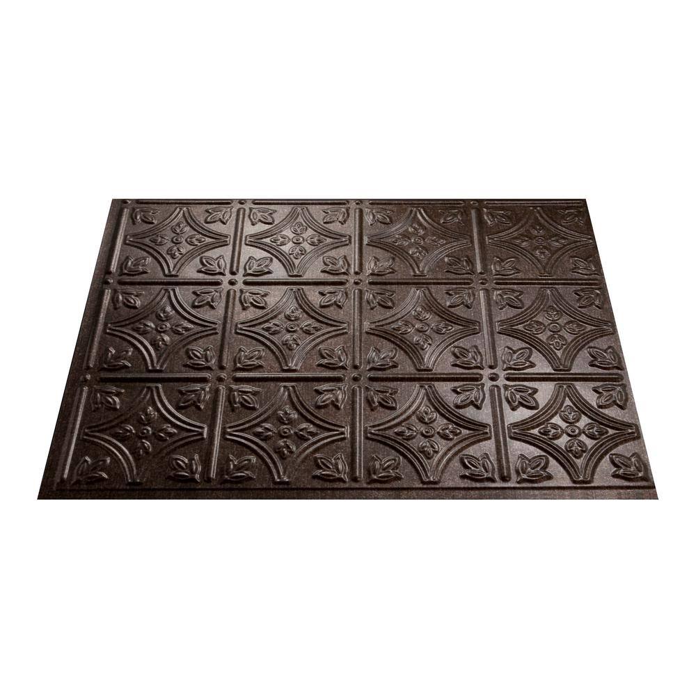 Smoked Pewter Vinyl Decorative Backsplash Kit, 24.25 x 18.25 in