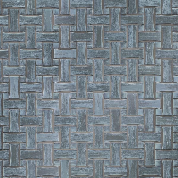 Cassis Dog Bone Basketweave Black with Black Dot 10 in. x 10 in. Porcelain Floor and Wall Mosaic Tile (7.1 sq. ft./Case)