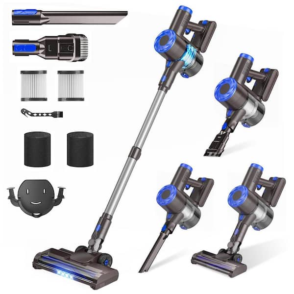 Cordless Vacuum Cleaner with 6-Layer HEPA Filter for Hardwood Tile Low-Pile Carpet with 8-in-1 Tools