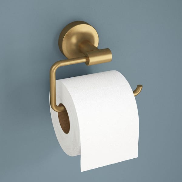 Voisin Wall Mount Euro Single Post Toilet Paper Holder Bath Hardware Accessory in Satin Gold